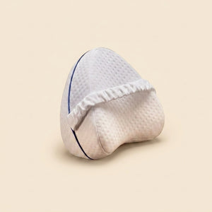 Coussin de genou ergonomique à mémoire de forme Velmi avec sangle ajustable, vue de trois quarts.